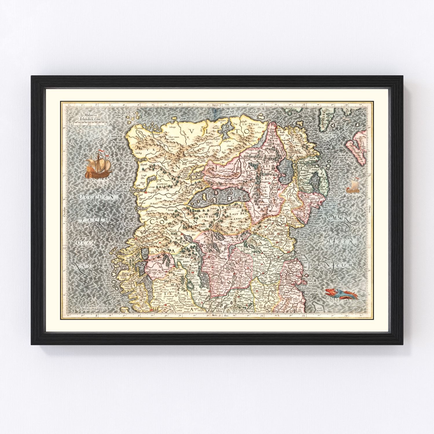 vintage map of North Ireland, 1623