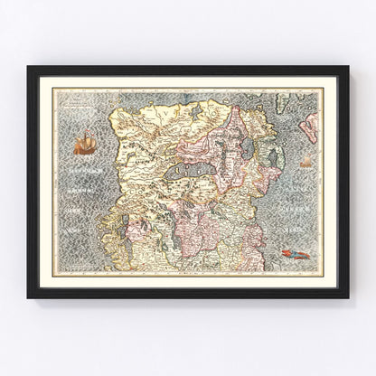 vintage map of North Ireland, 1623