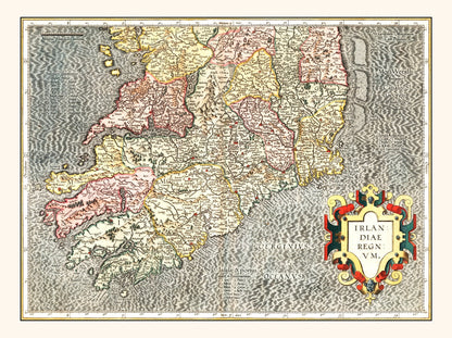 Vintage Map of the Kingdom of Ireland, 1623