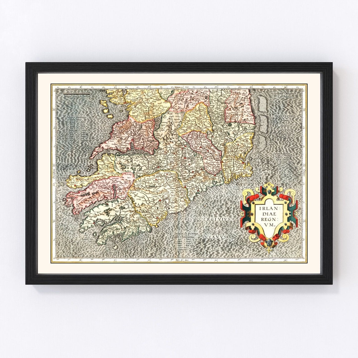 vintage map of the Kingdom of Ireland, 1623