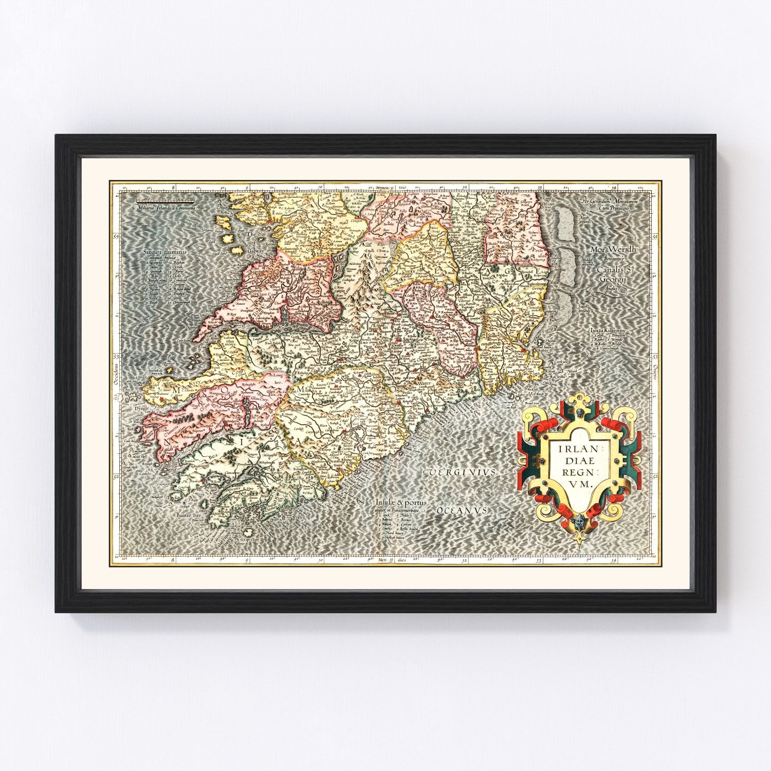vintage map of the Kingdom of Ireland, 1623