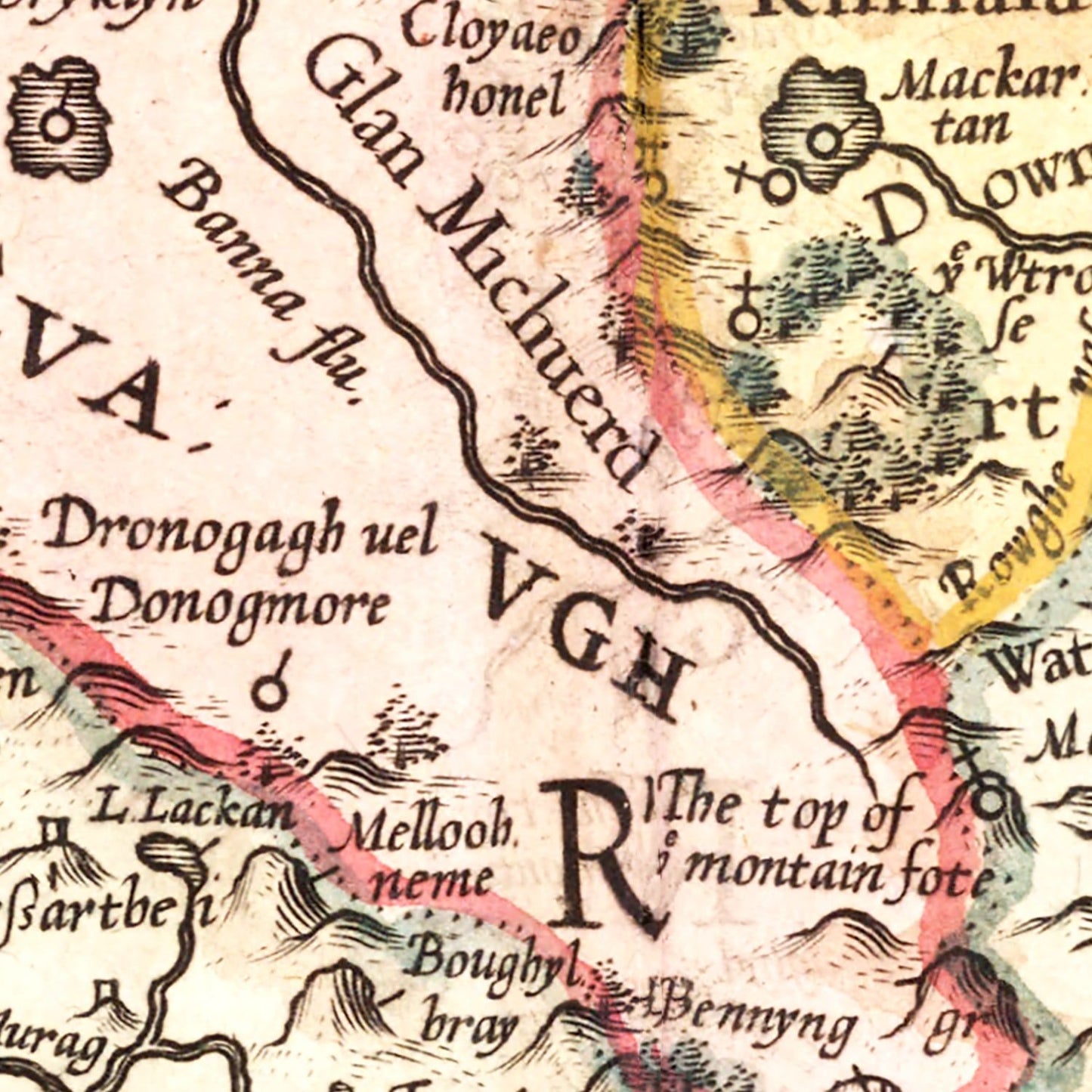 Vintage Map of Ulster, Ireland, 1623
