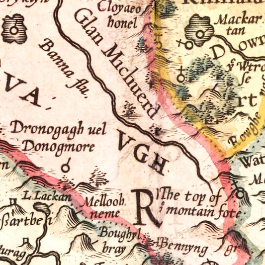 Vintage Map of Ulster, Ireland, 1623