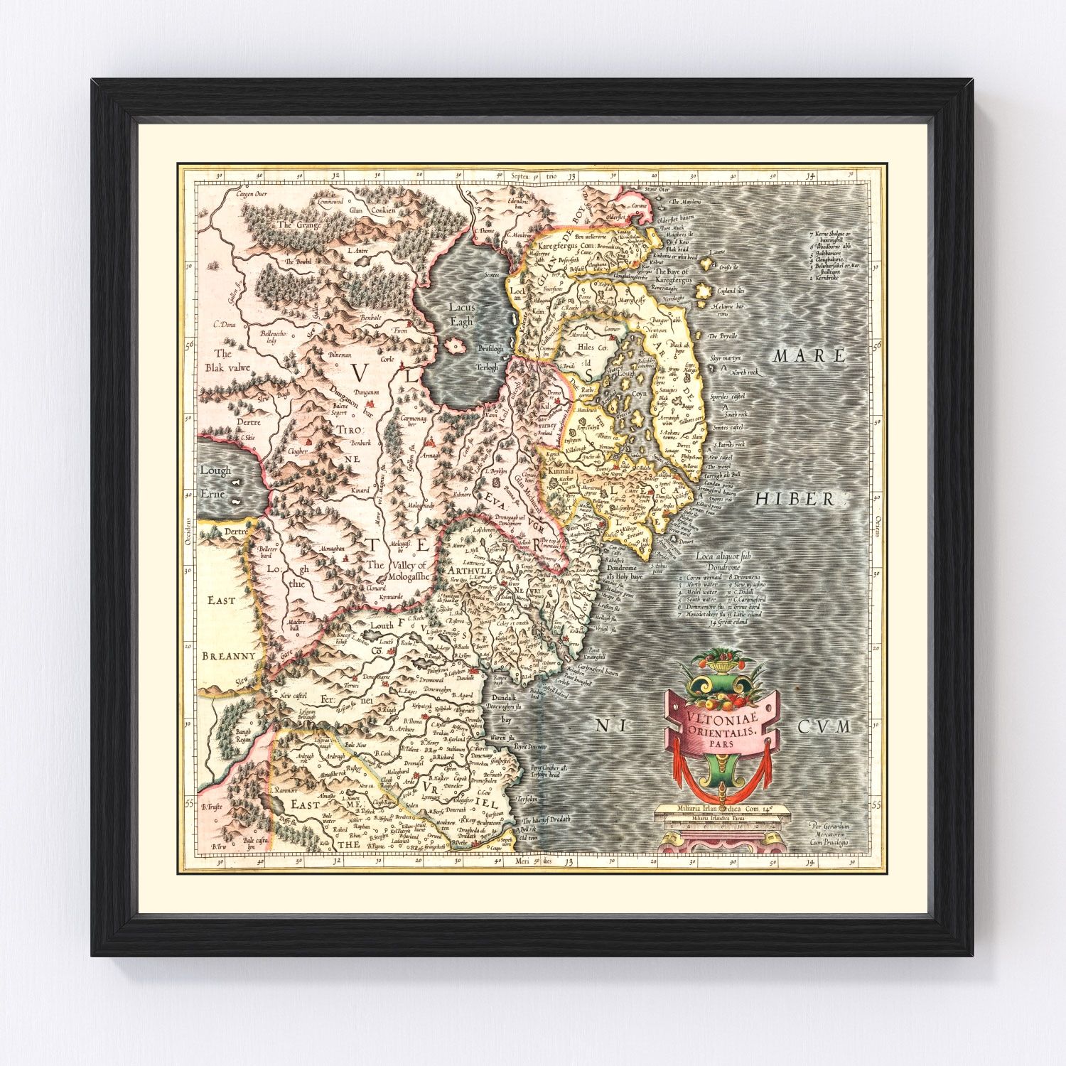 vintage map of Ulster, Ireland, 1623