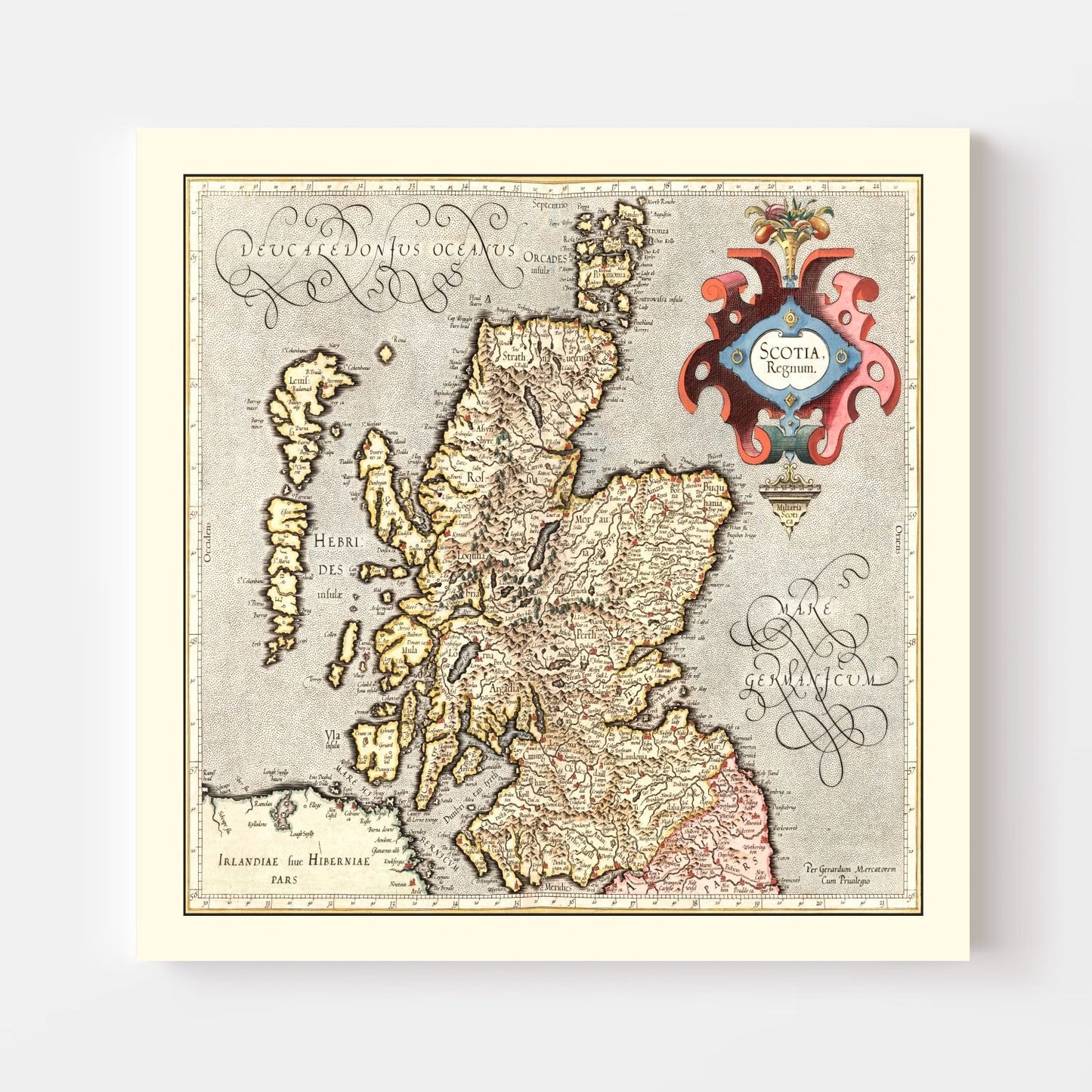 Vintage Map of Scotland, 1623