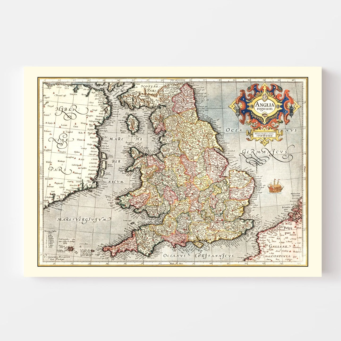 Vintage Map of England, 1623