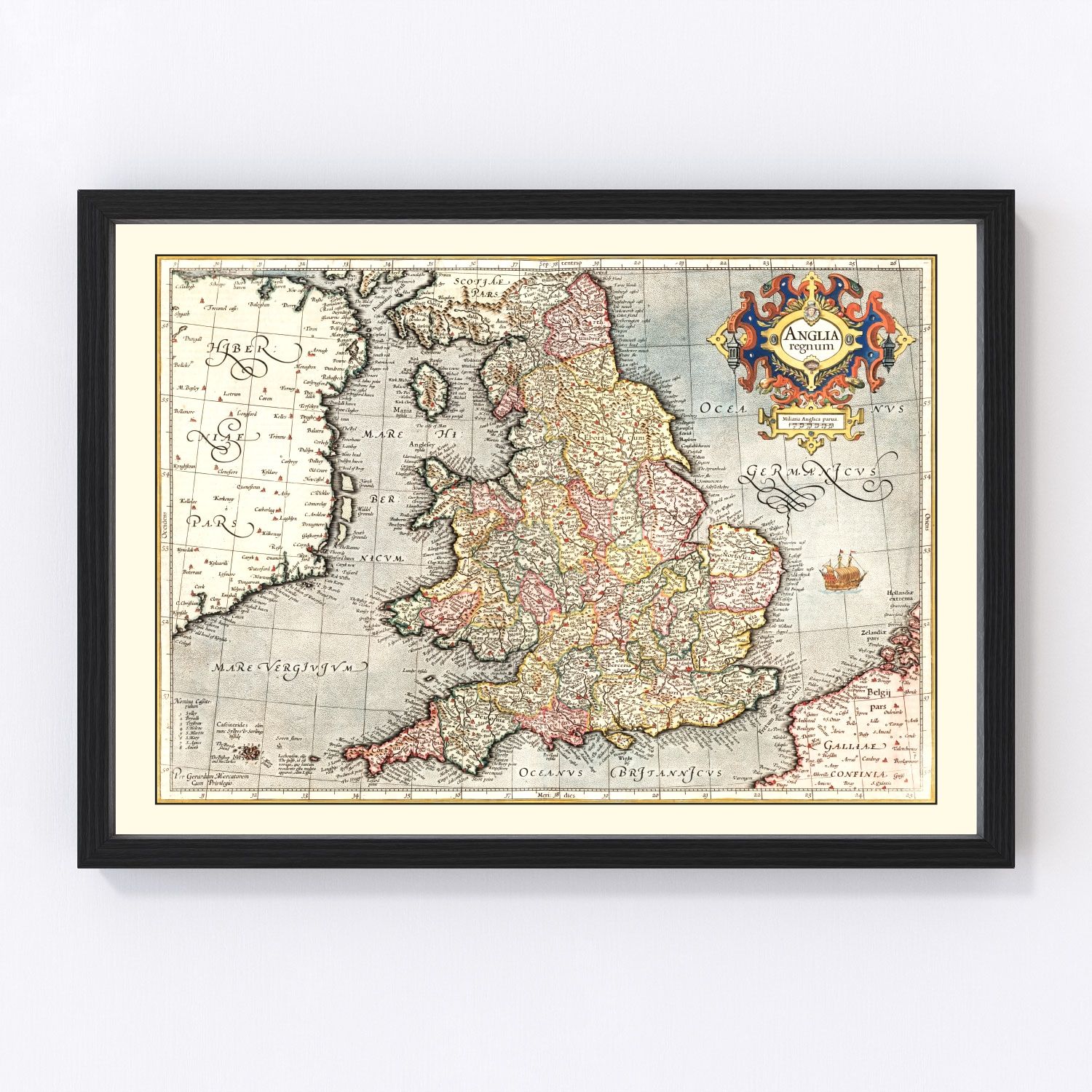 Vintage map of England, 1623