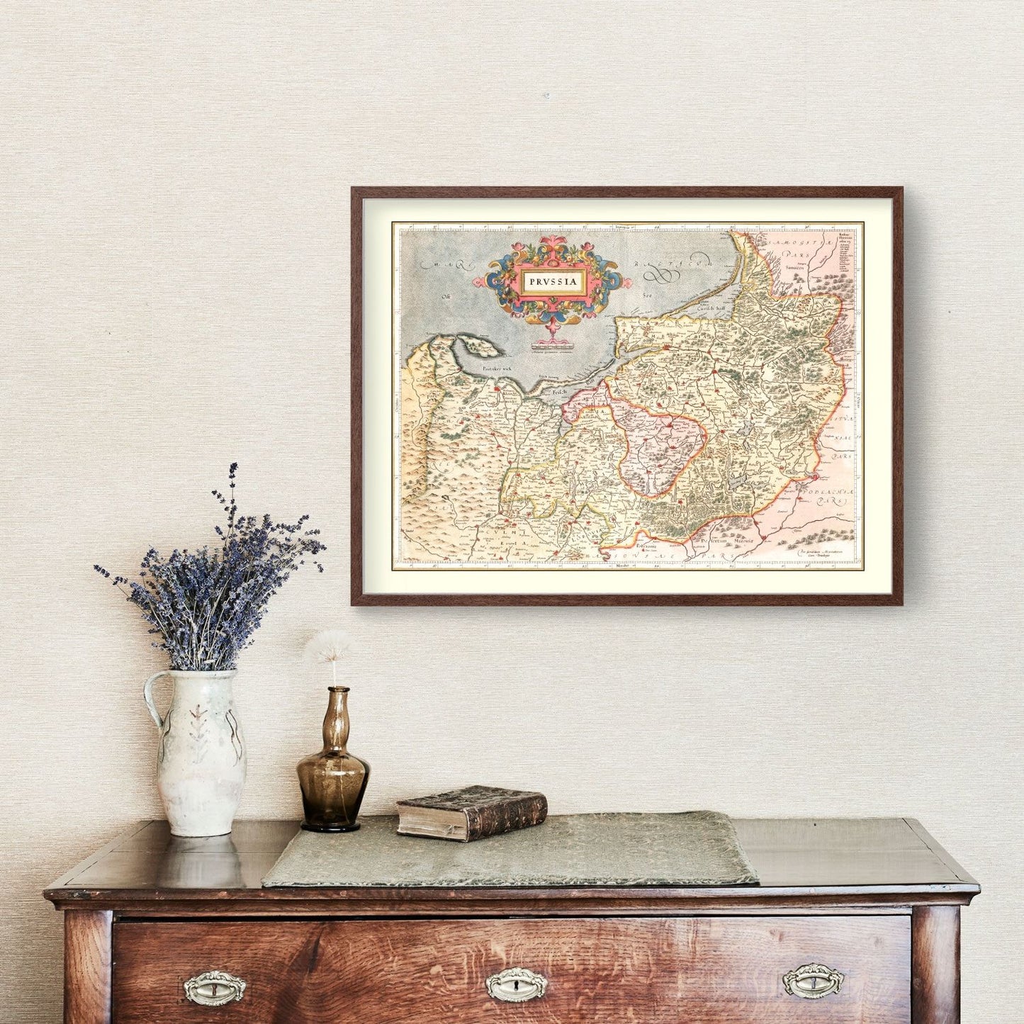 Vintage Map of Prussia, 1623
