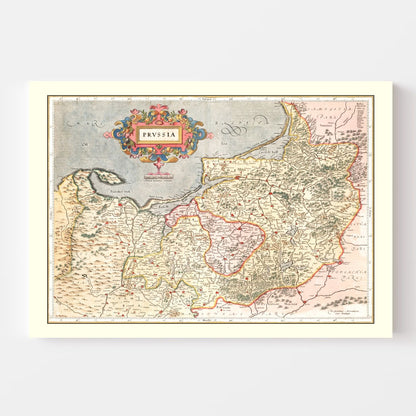Vintage Map of Prussia, 1623