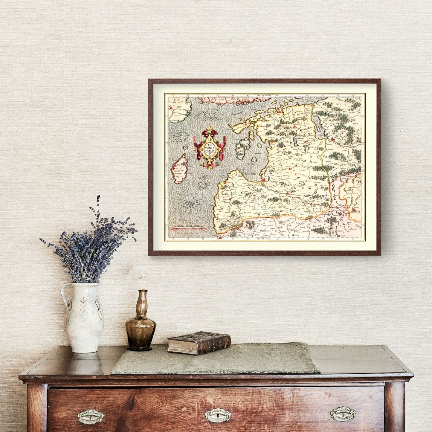 Vintage Map of Latvia, 1623