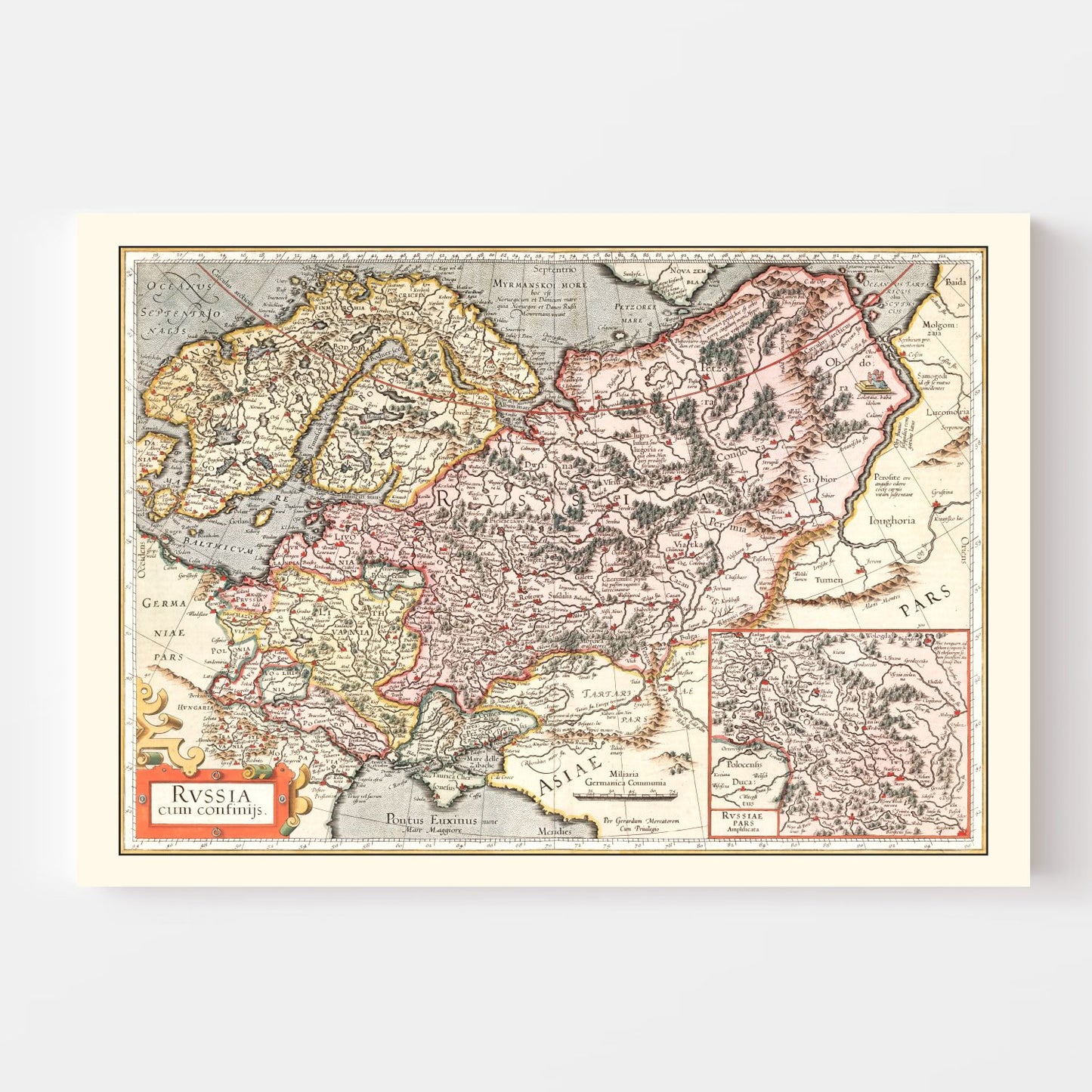 Vintage Map of Russia, 1623
