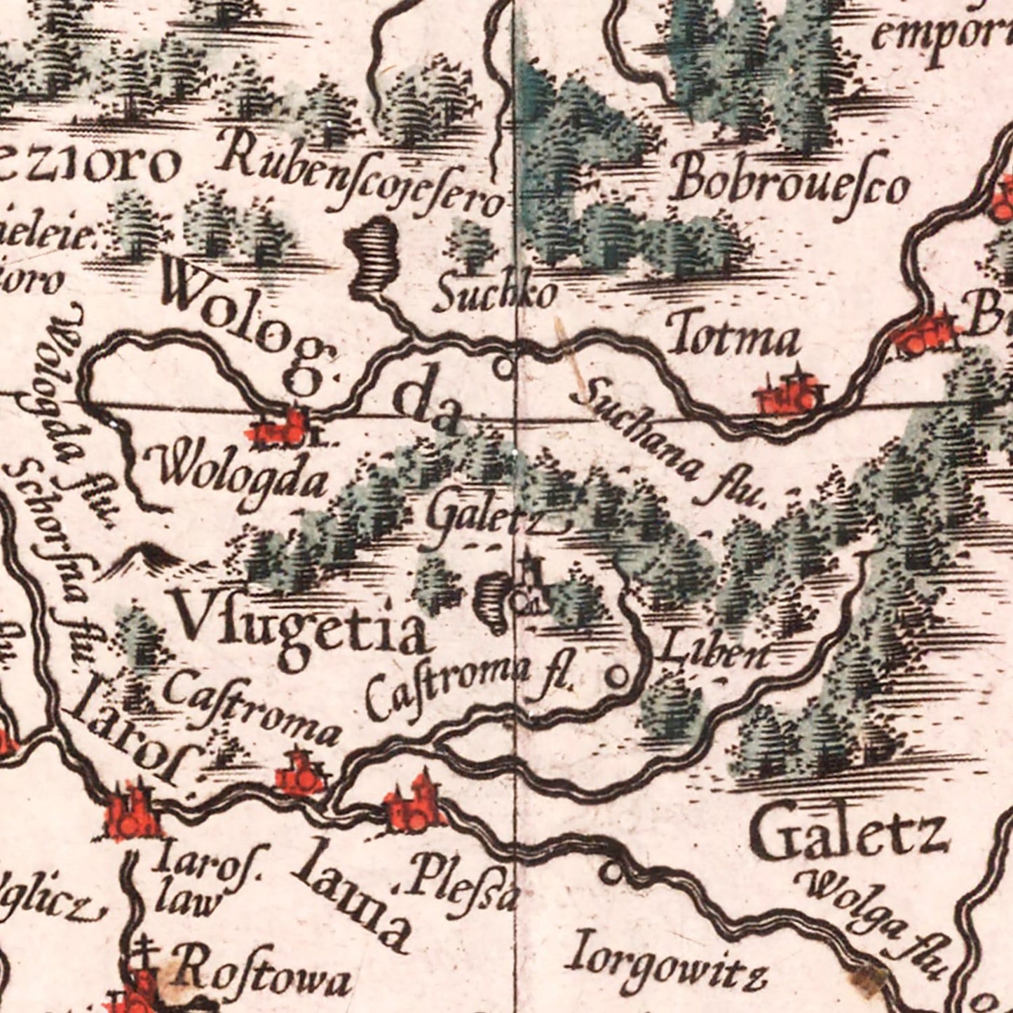 Vintage Map of Russia, 1623