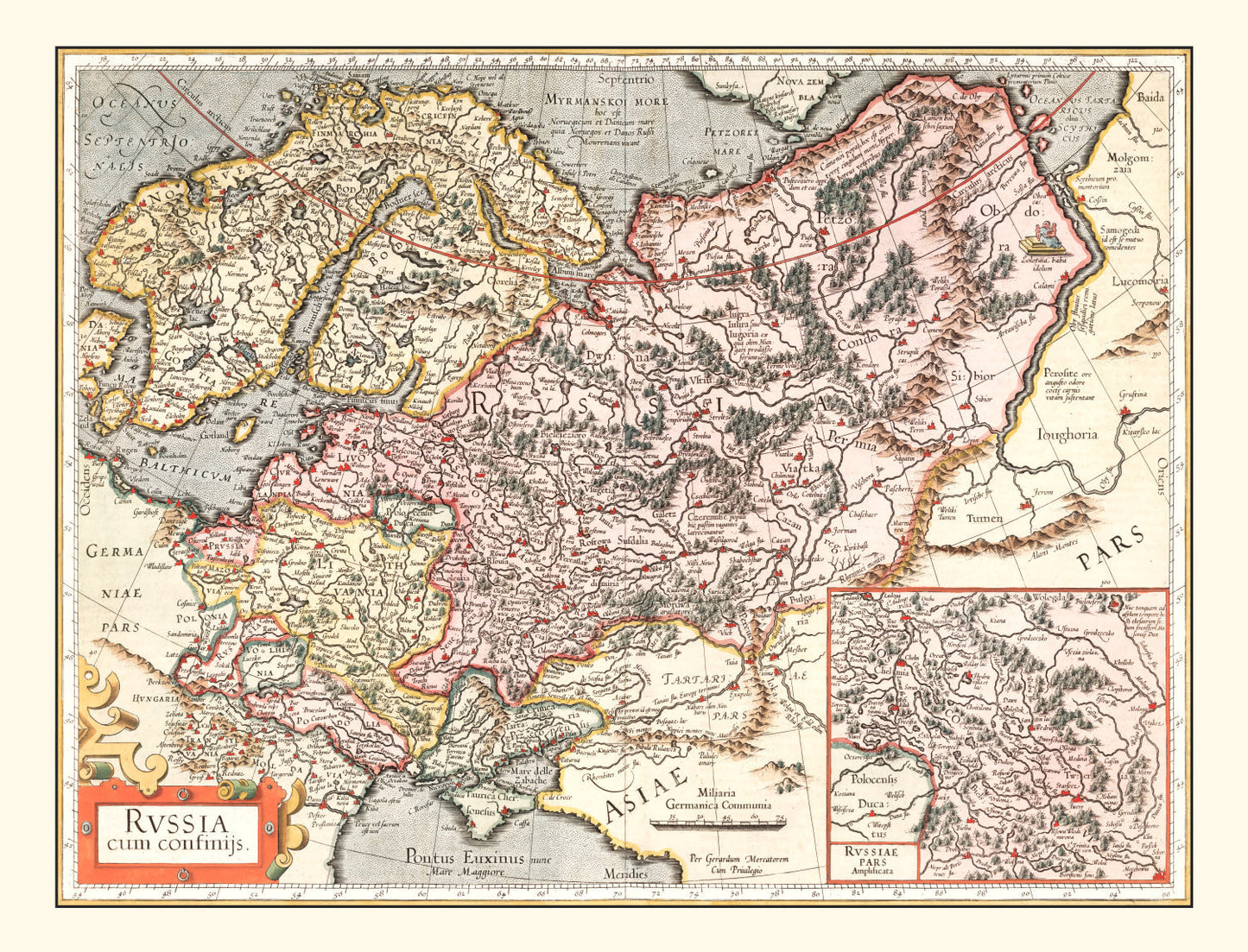 Vintage Map of Russia, 1623