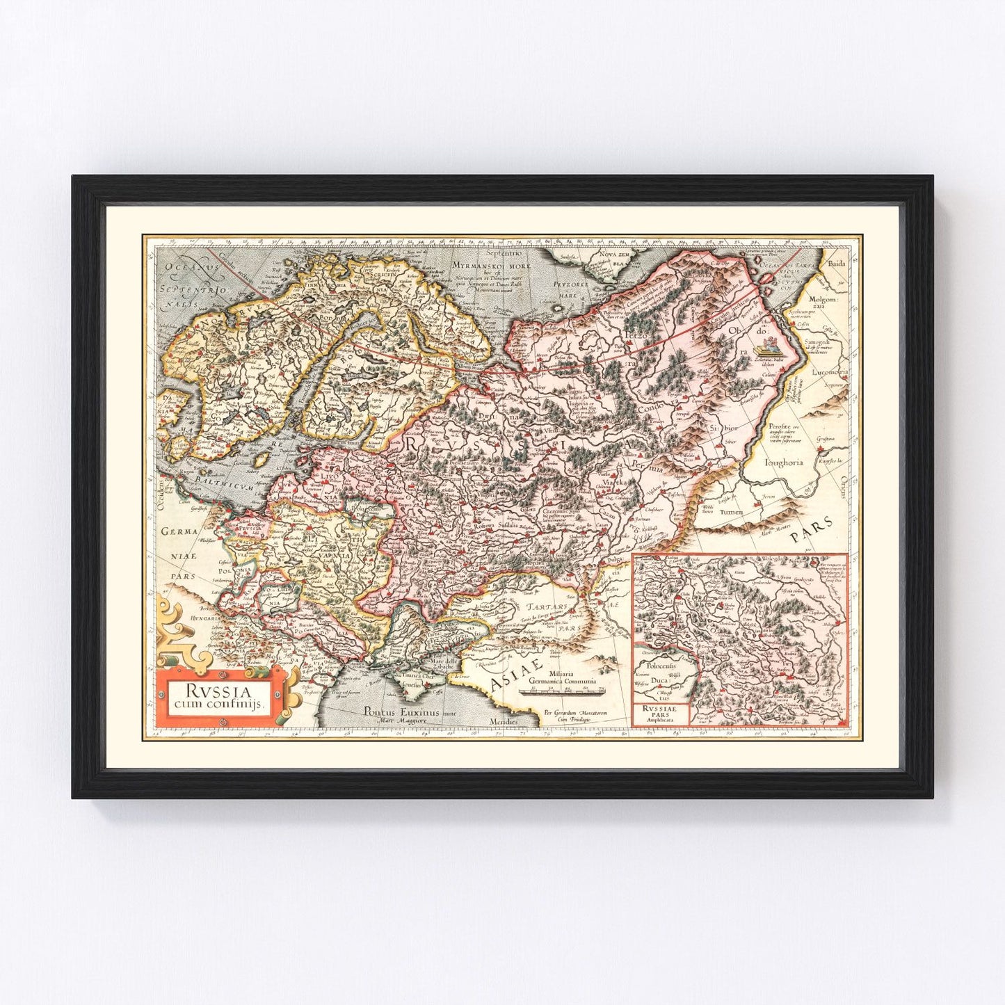vintage map of Russia, 1623