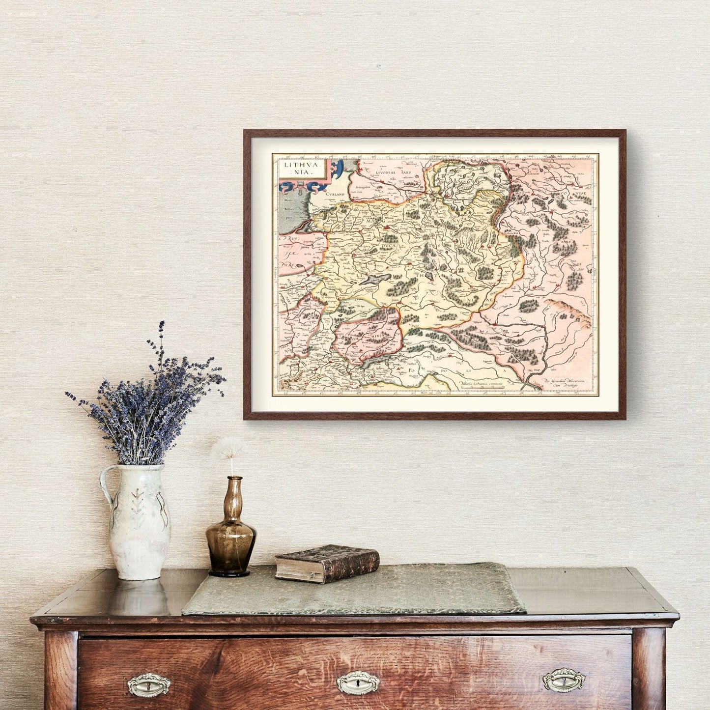 Vintage Map of Lithuania, 1623