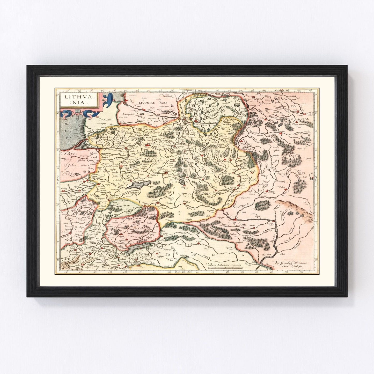 Vintage map of Lithuania, 1623