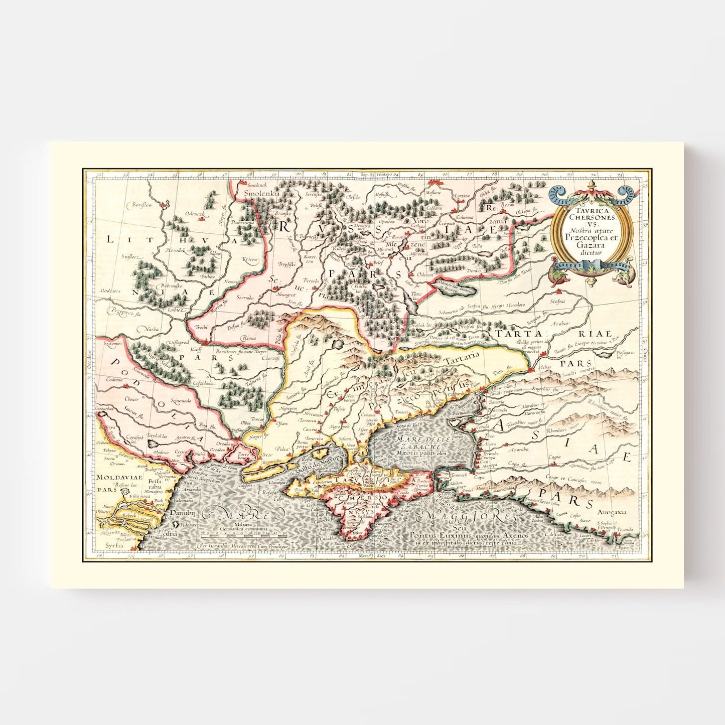 Vintage Map of Ukraine & Russia, 1623