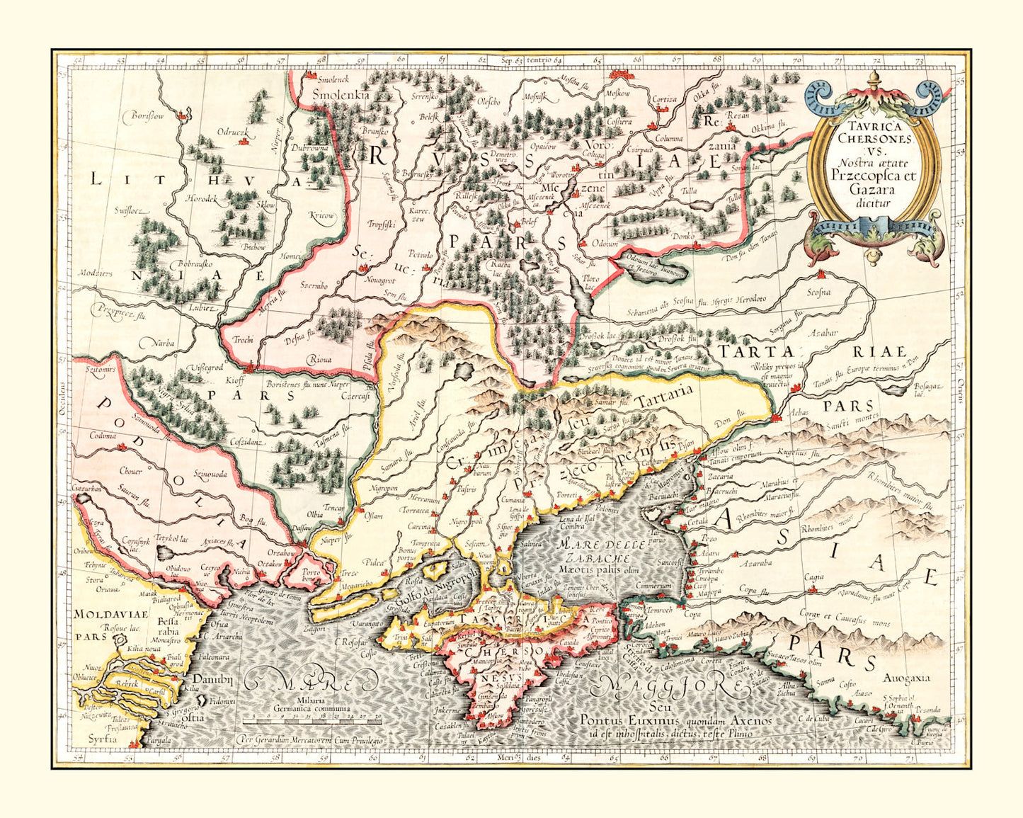 Vintage Map of Ukraine & Russia, 1623