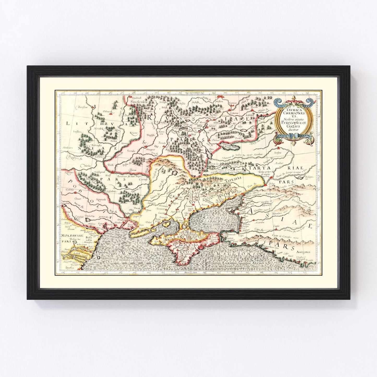 Vintage map of Ukraine and Russia, 1623