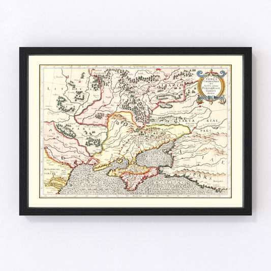 Vintage map of Ukraine and Russia, 1623