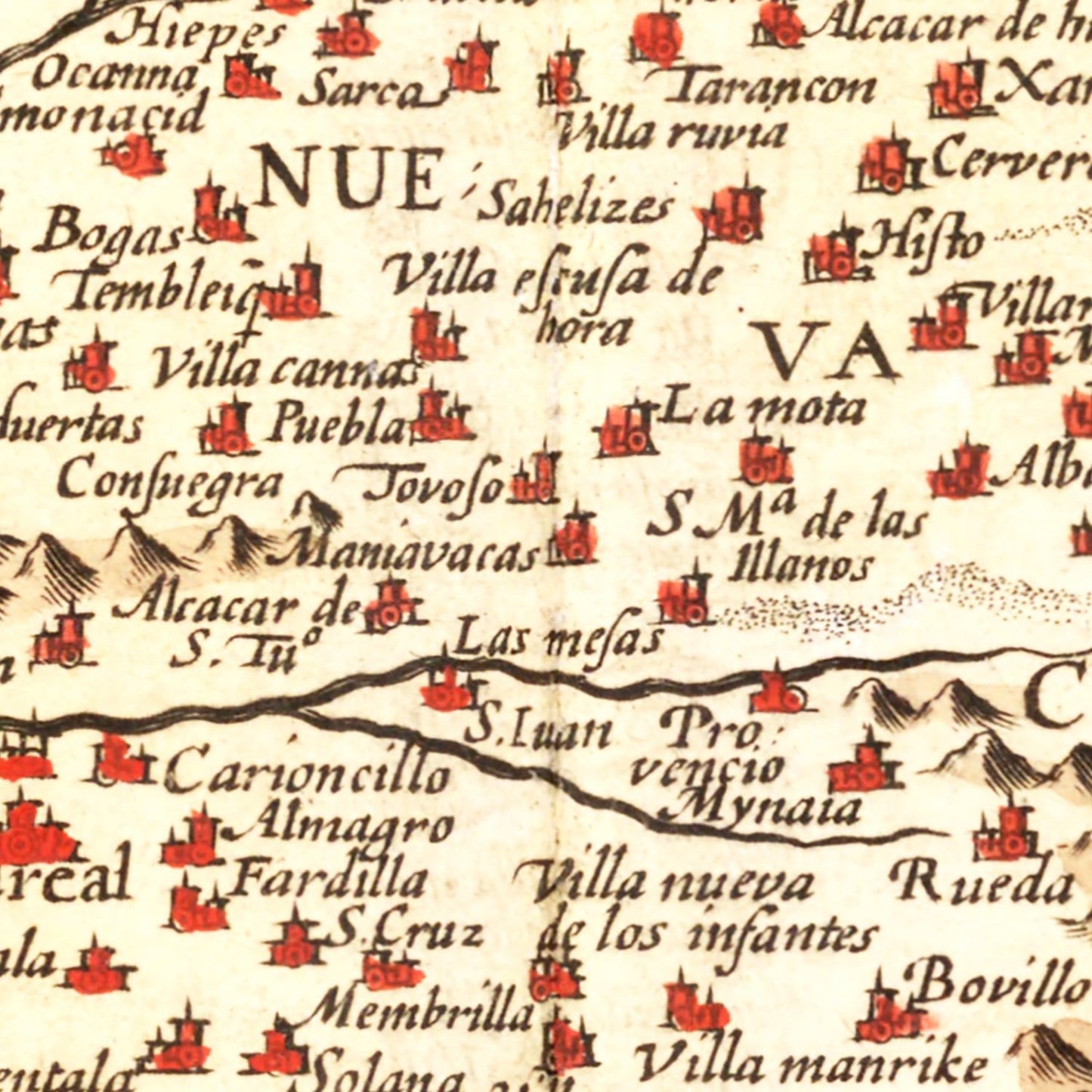 Vintage Map of Spain, 1623