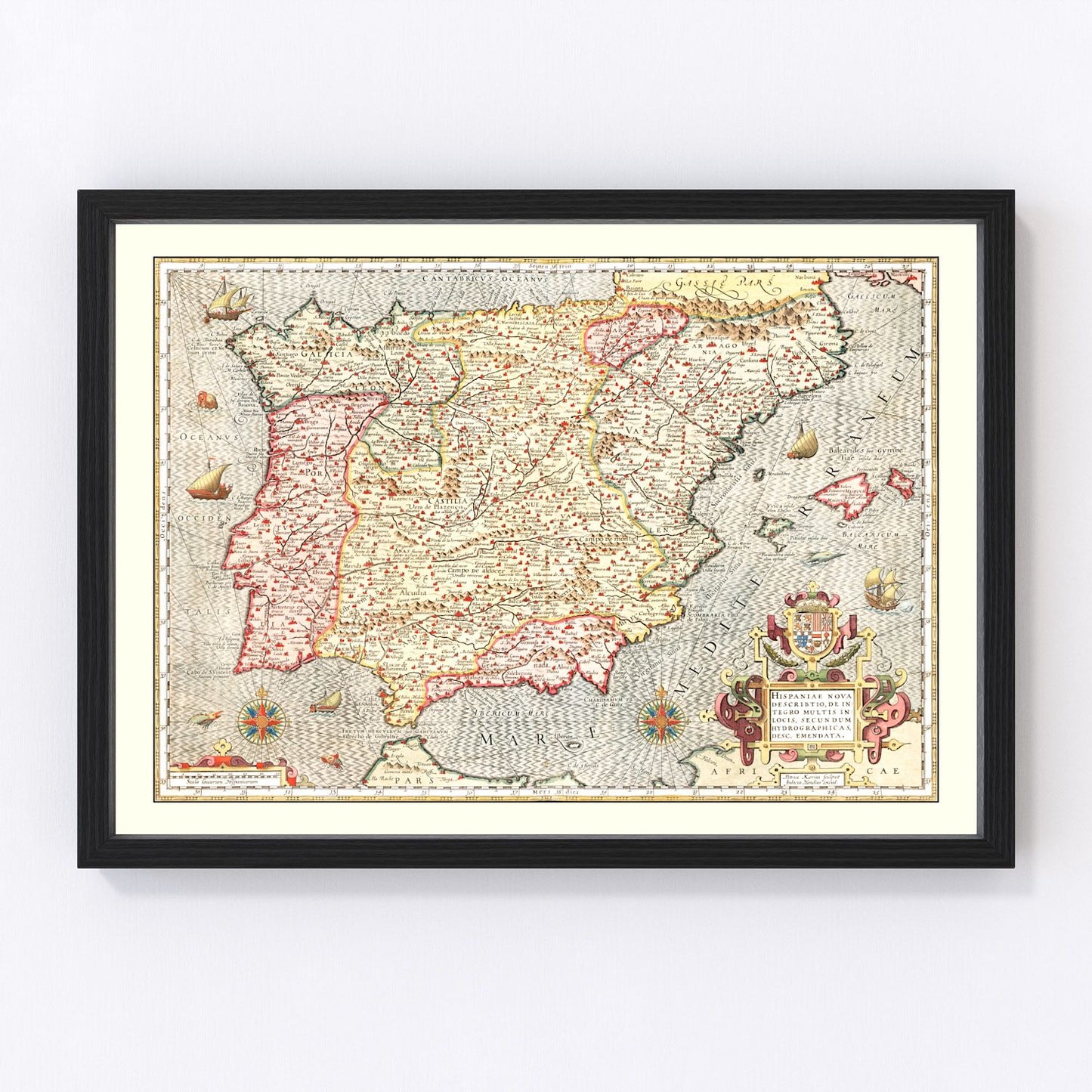 vintage map of Spain, 1623
