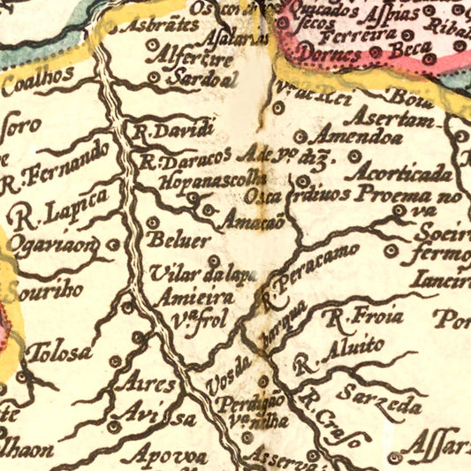Vintage Map of Portugal, 1623