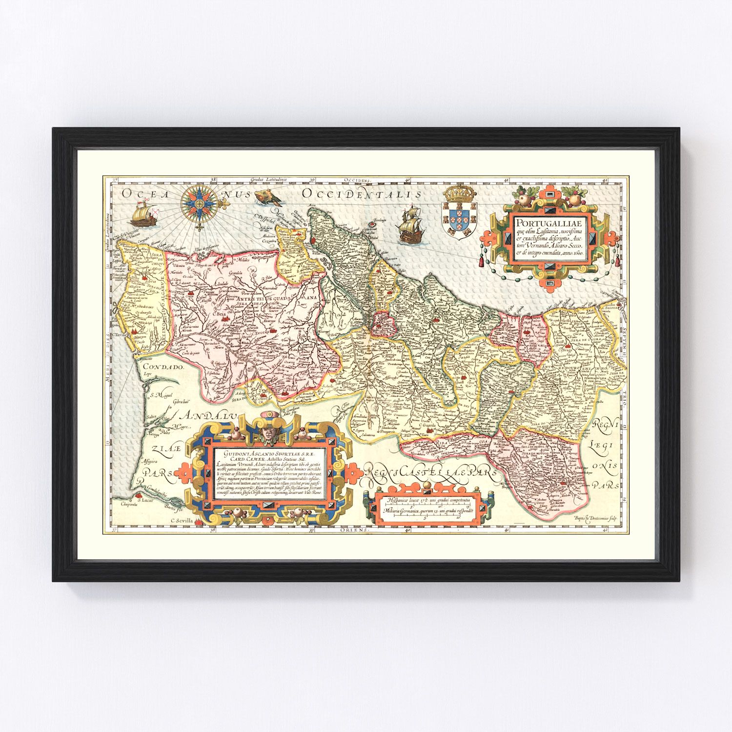 Vintage map of Portugal, 1623