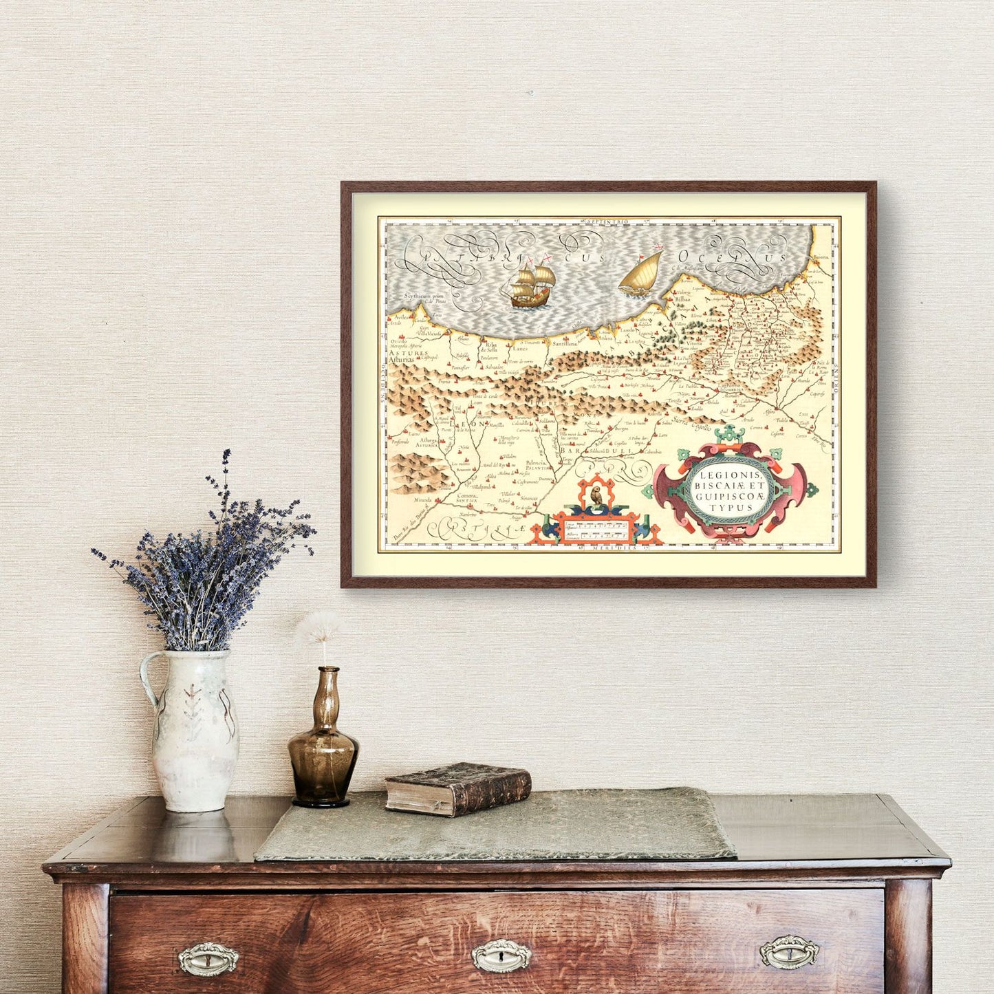 Vintage Map of Basque Regions of Spain, 1623