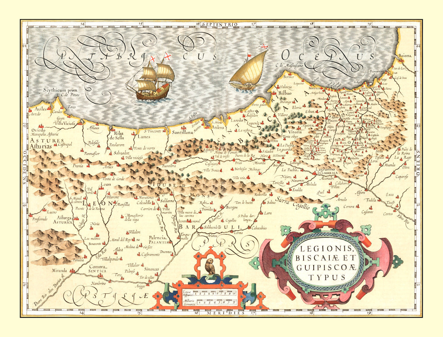 Vintage Map of Basque Regions of Spain, 1623