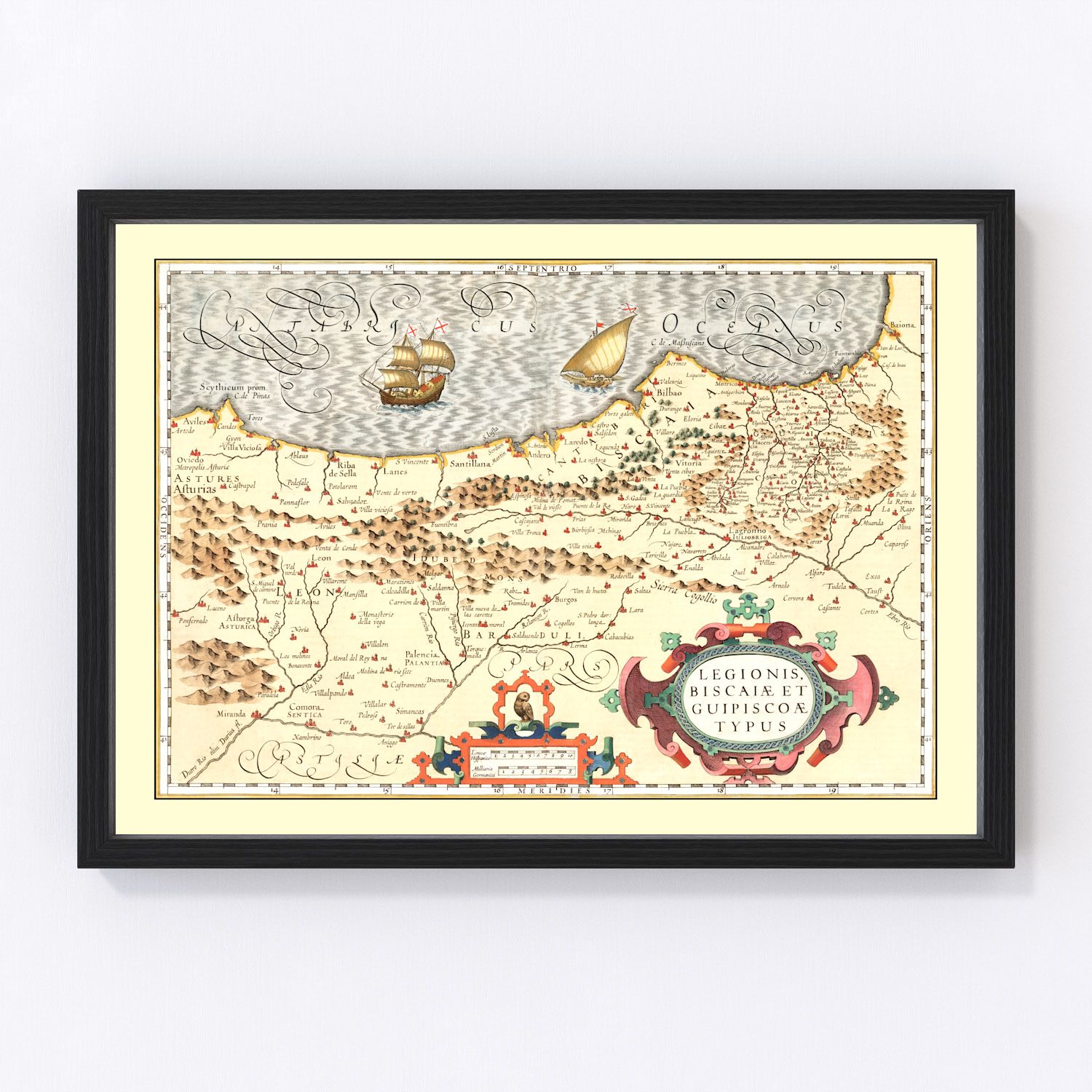 Vintage map of the Basque Regions of Spain, 1623