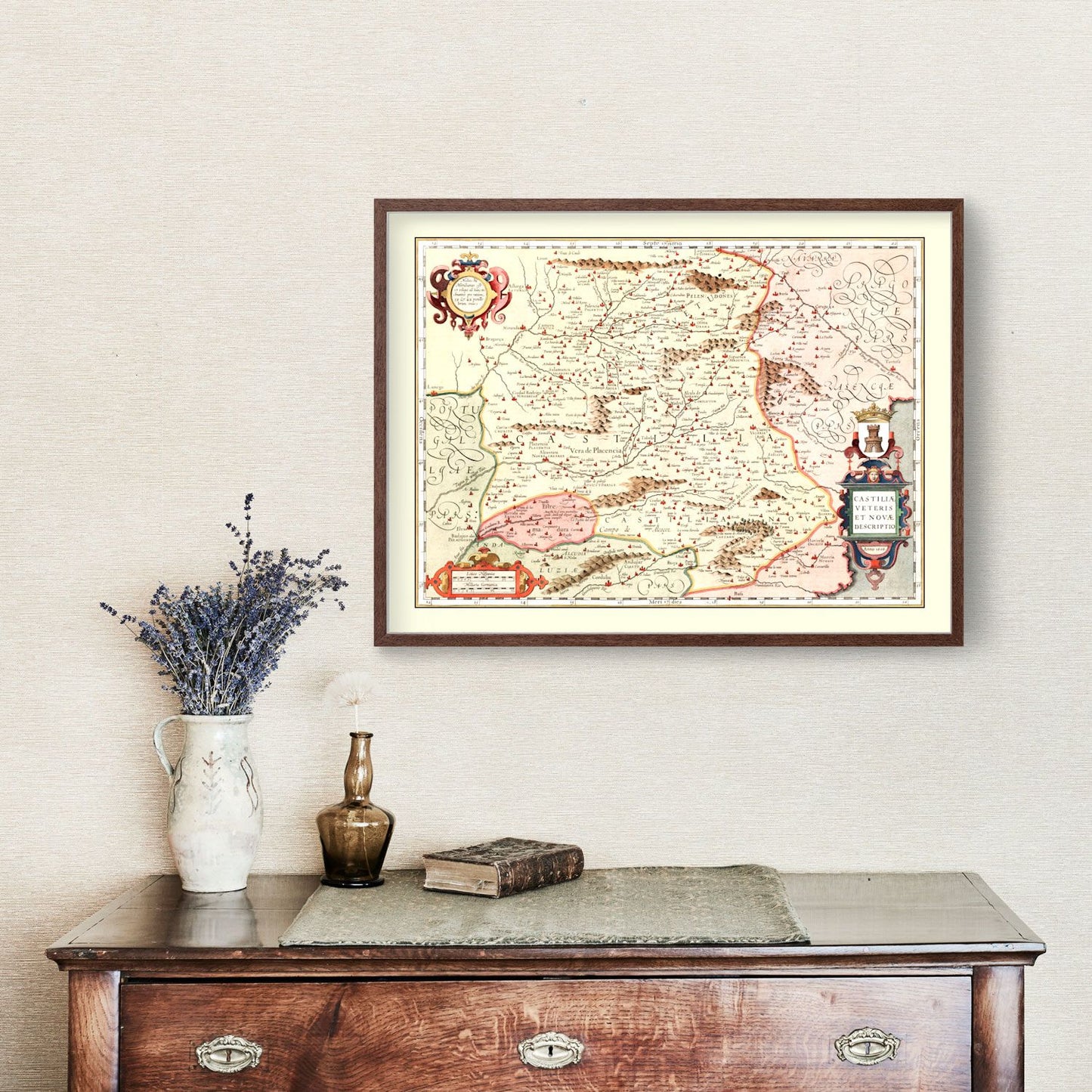 Vintage Map of Castile, Spain, 1623