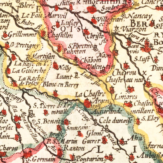 Vintage Map of Gaul, France, 1623