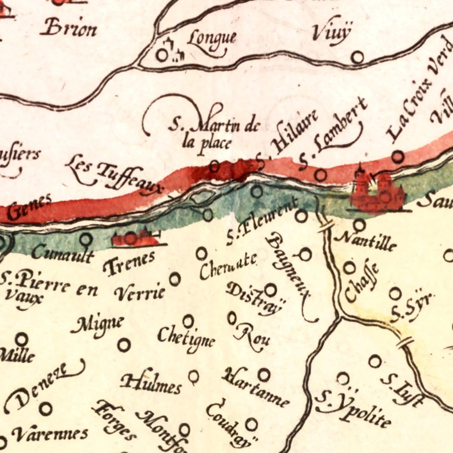 Vintage Map of Anjou, France, 1623