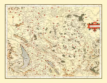 Vintage Map of Burgundy, France, 1623 Wall Art