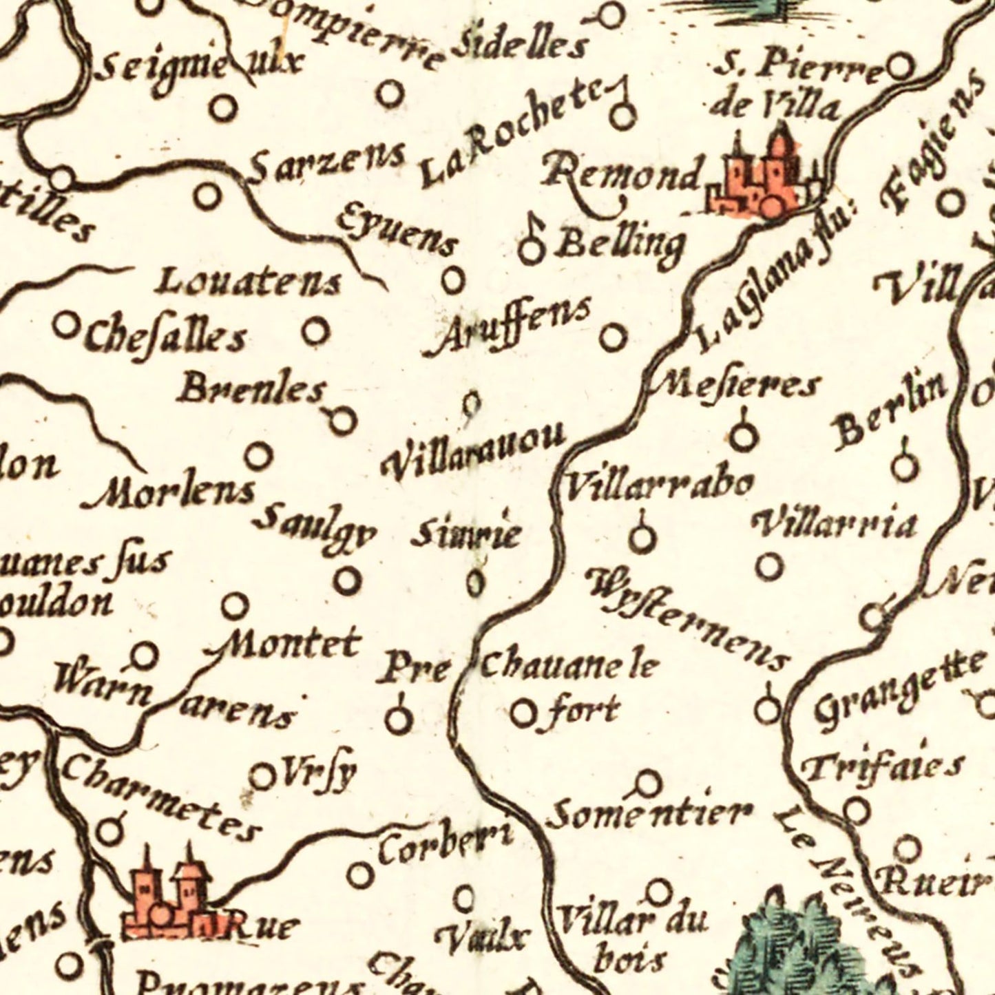 Vintage Map of Switzerland (Wiflispurgergou), 1623