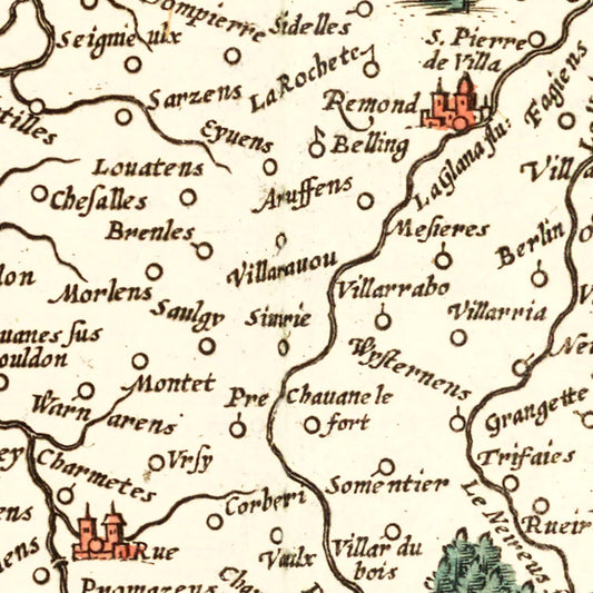 Vintage Map of Switzerland (Wiflispurgergou), 1623