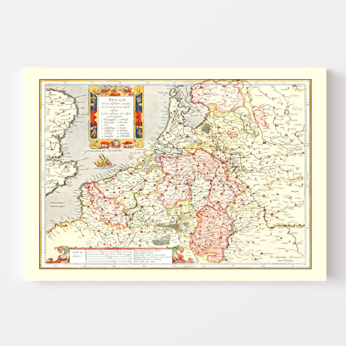 Vintage Map of Belgium, 1623