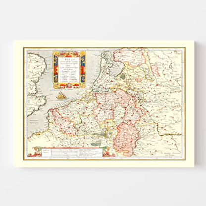 Vintage Map of Belgium, 1623