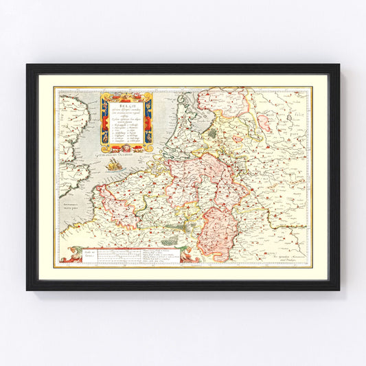 Vintage map of Belgium, 1623