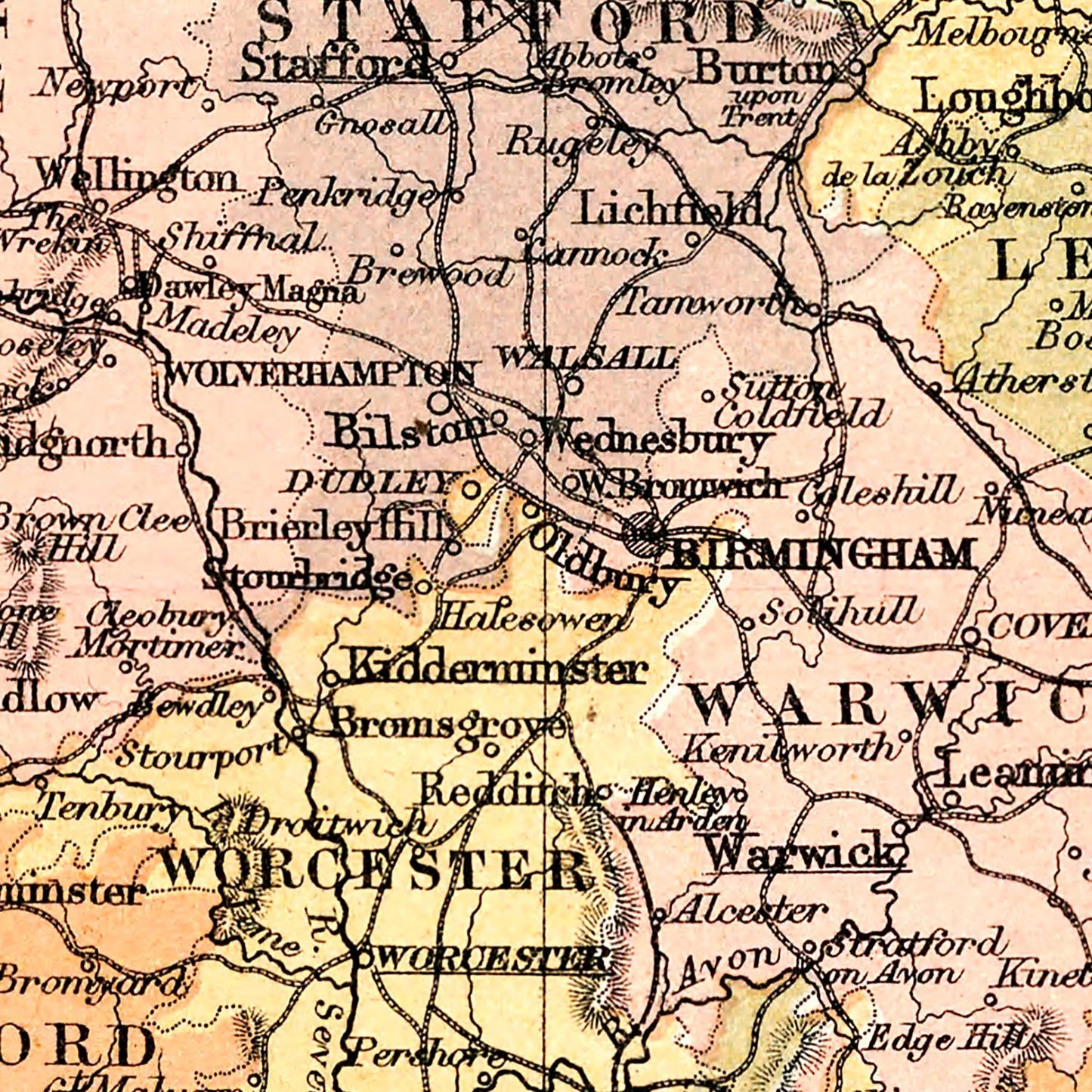 Vintage Map of England and Wales, 1871