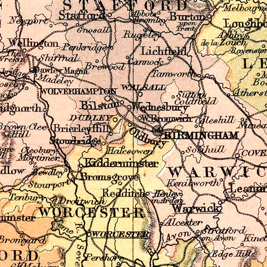 Vintage Map of England and Wales, 1871