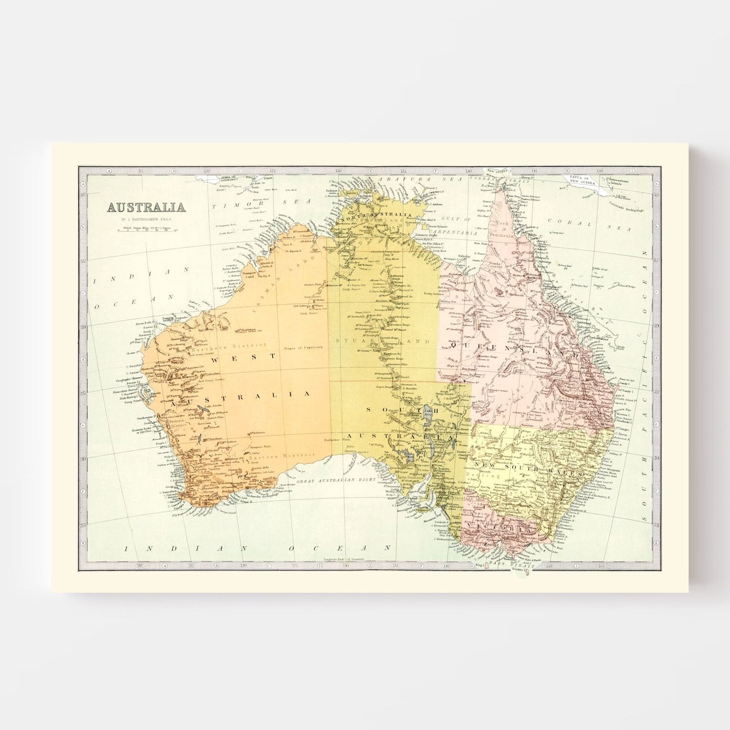 Vintage Map of Australia, 1871