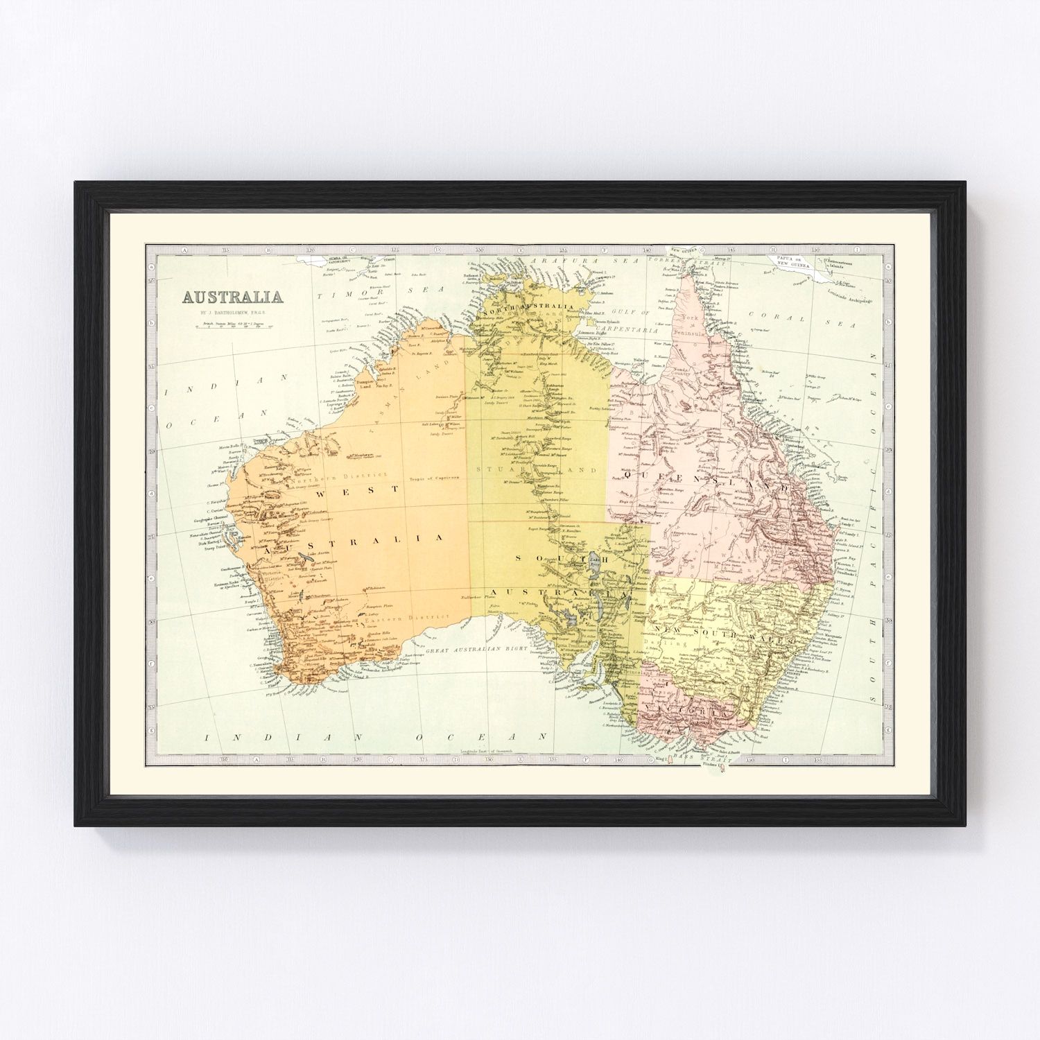 Vintage map of Australia, Victorian colonial goldfields, 1871