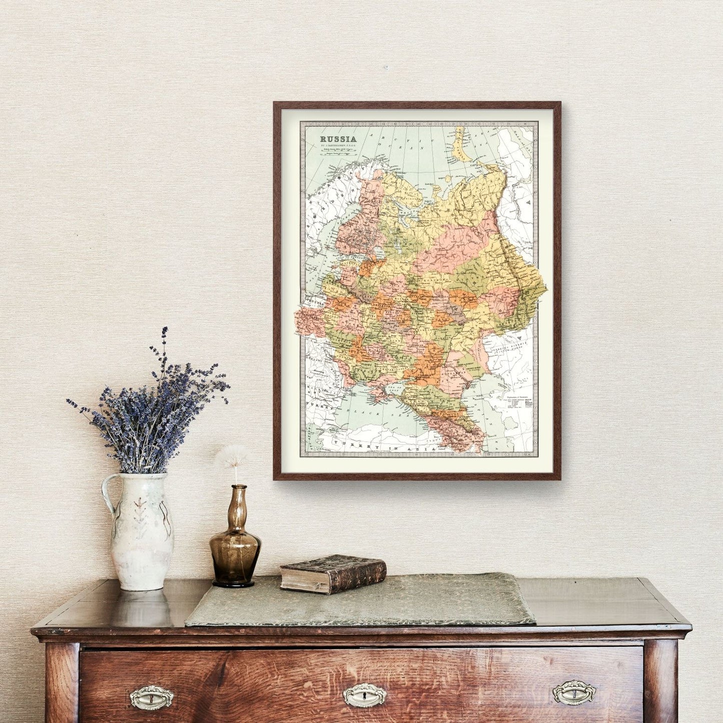 Vintage Map of Russia, 1871
