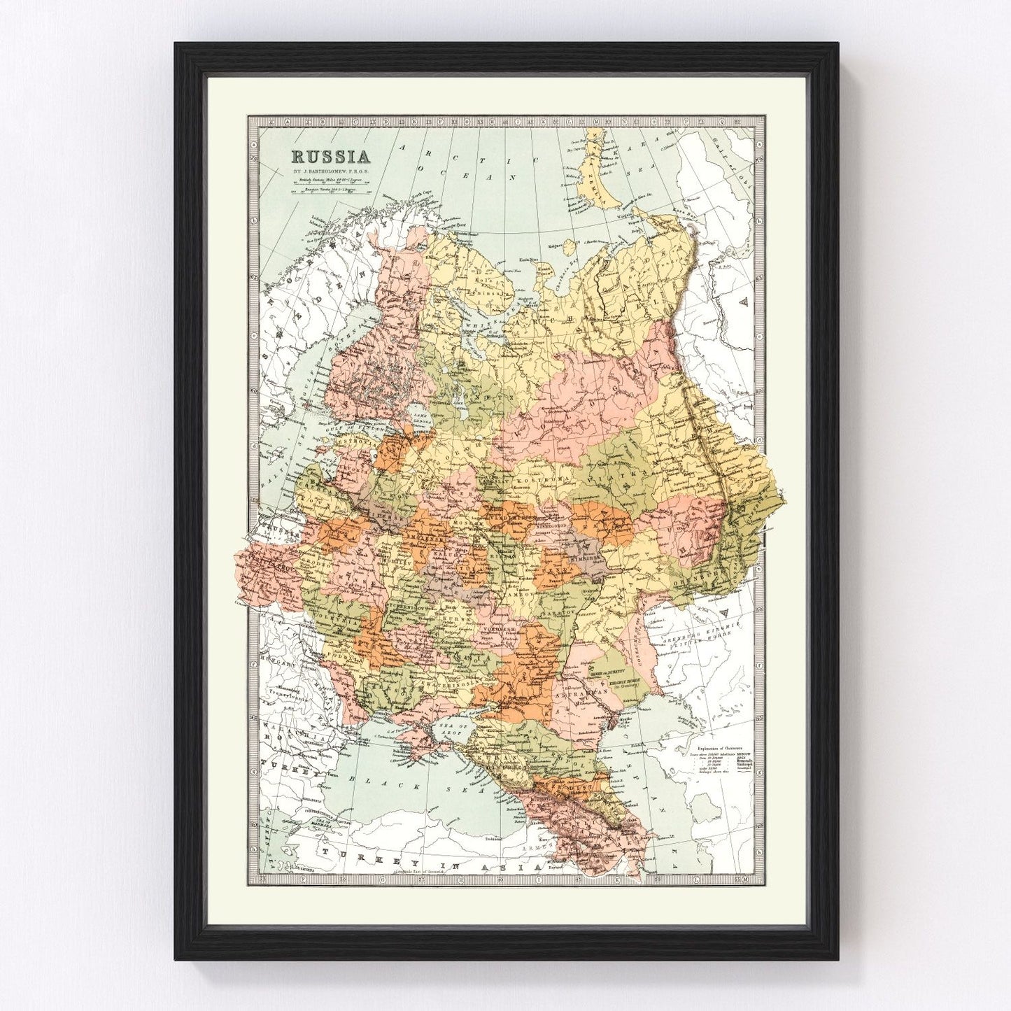 Vintage map of Russia, 1871