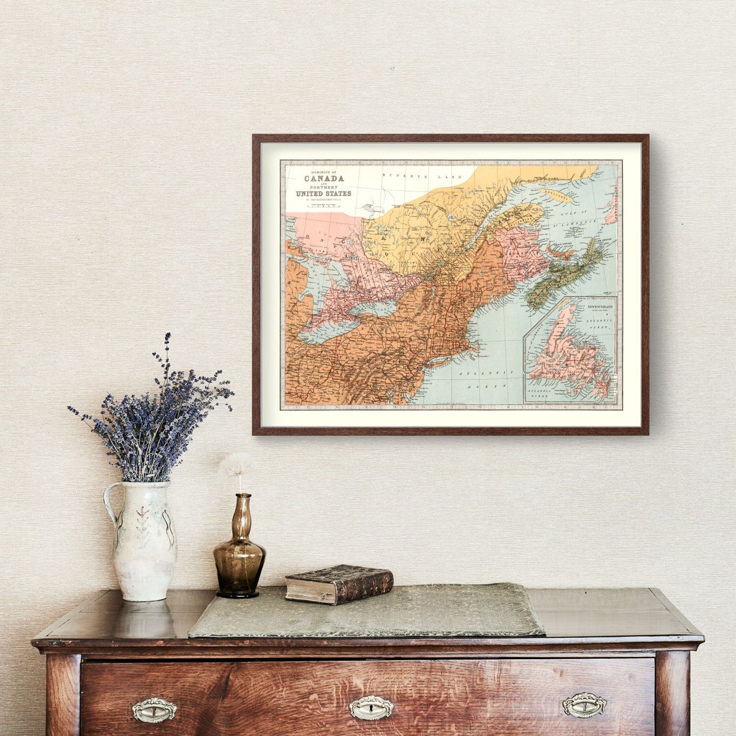 Vintage Map of Canada and Northern US, 1871 | Wall Art