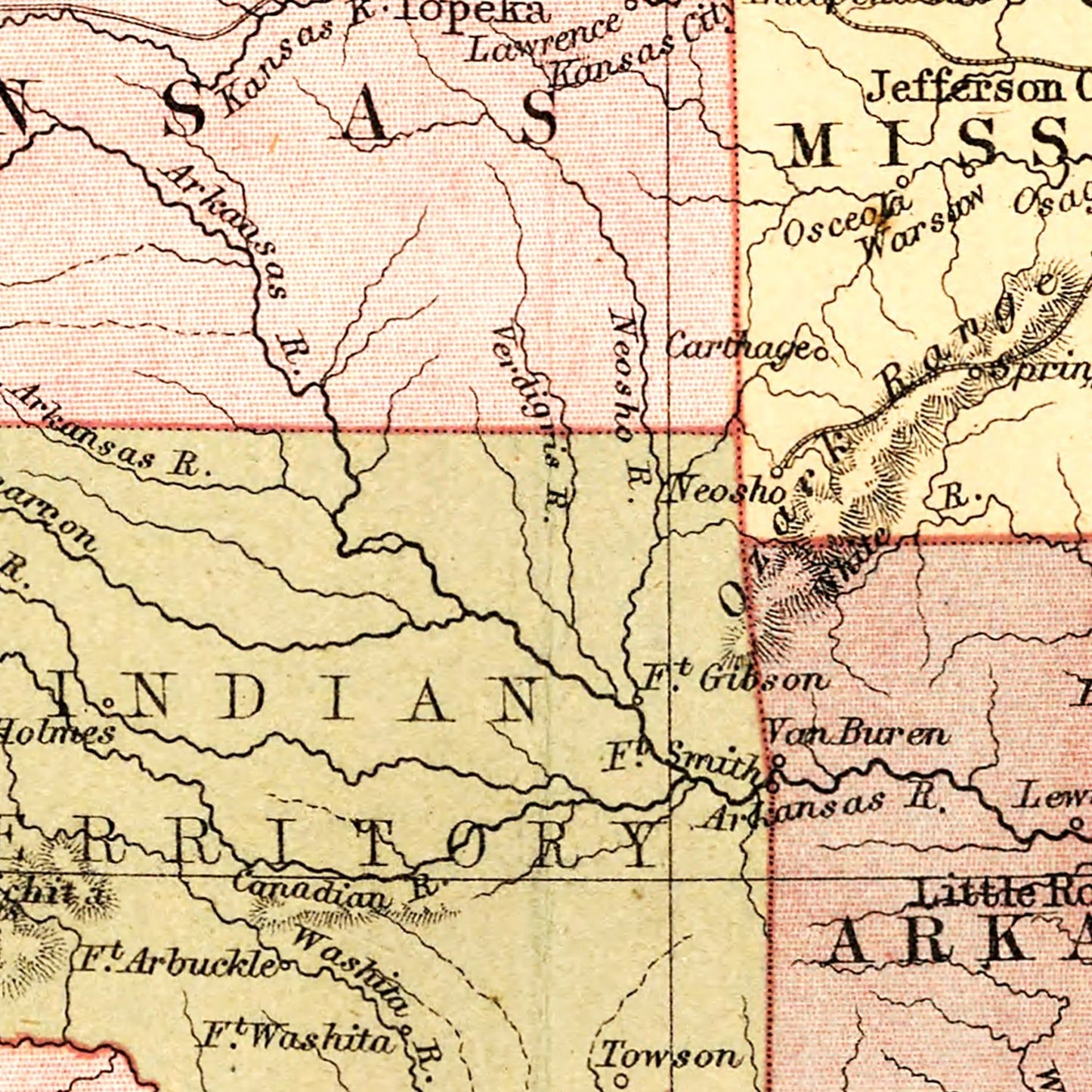 Vintage Map of the United States, 1871