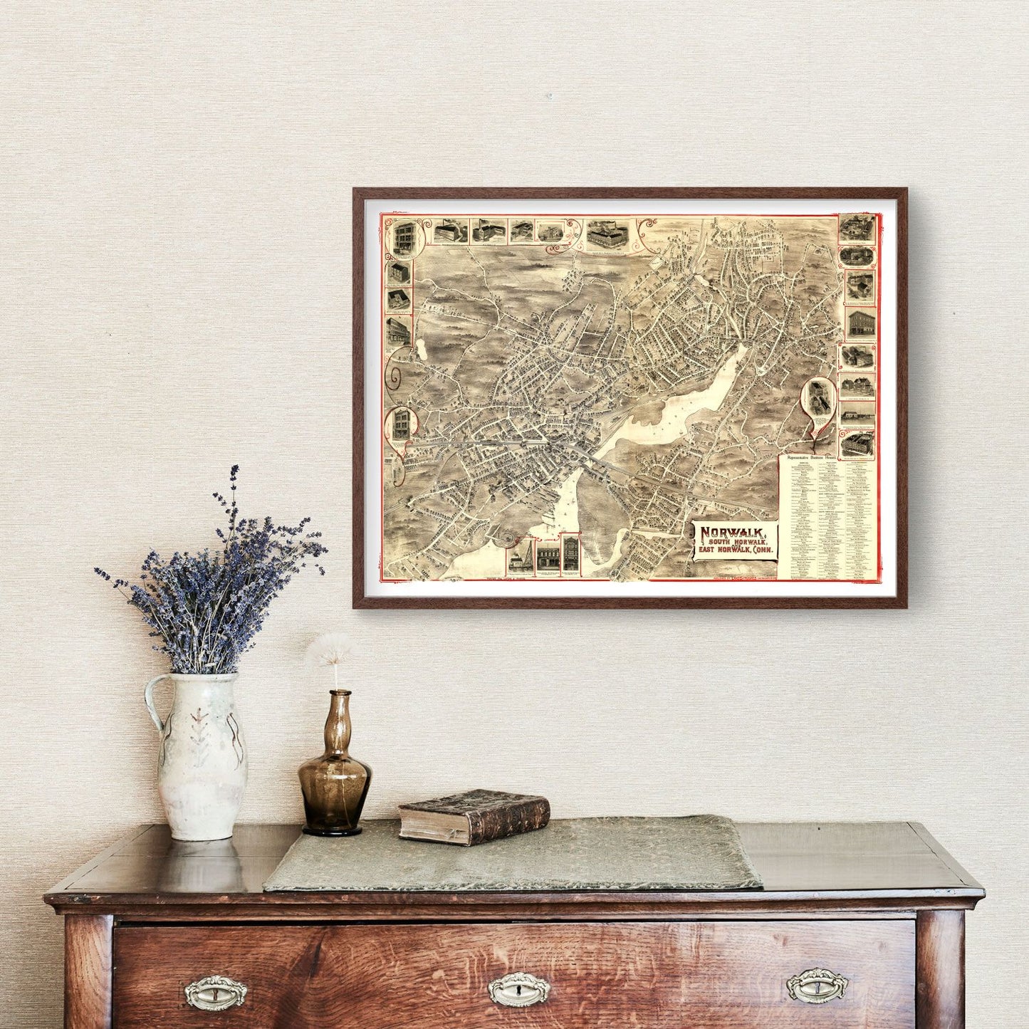 Vintage Map of Norwalk, Connecticut, 1899
