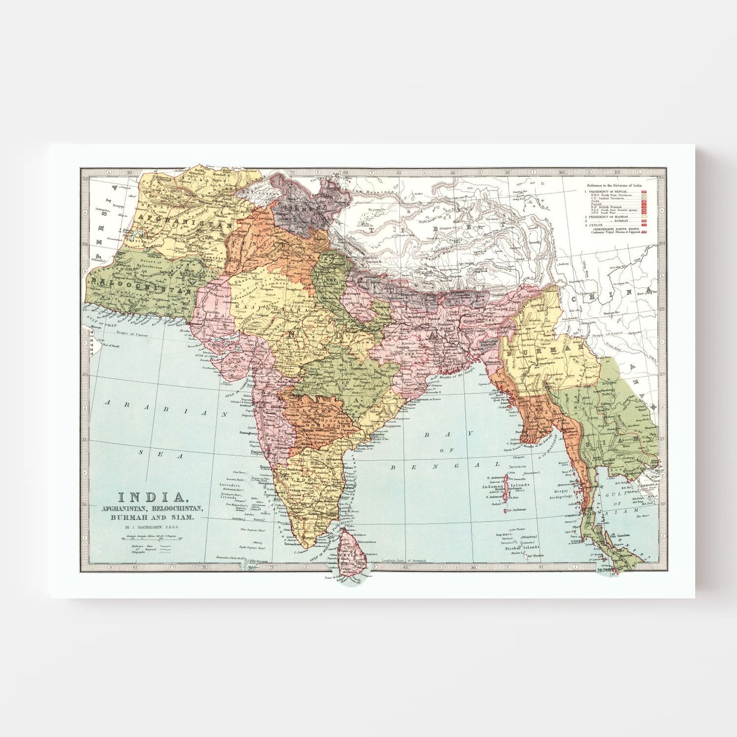 Vintage Map of India, 1871